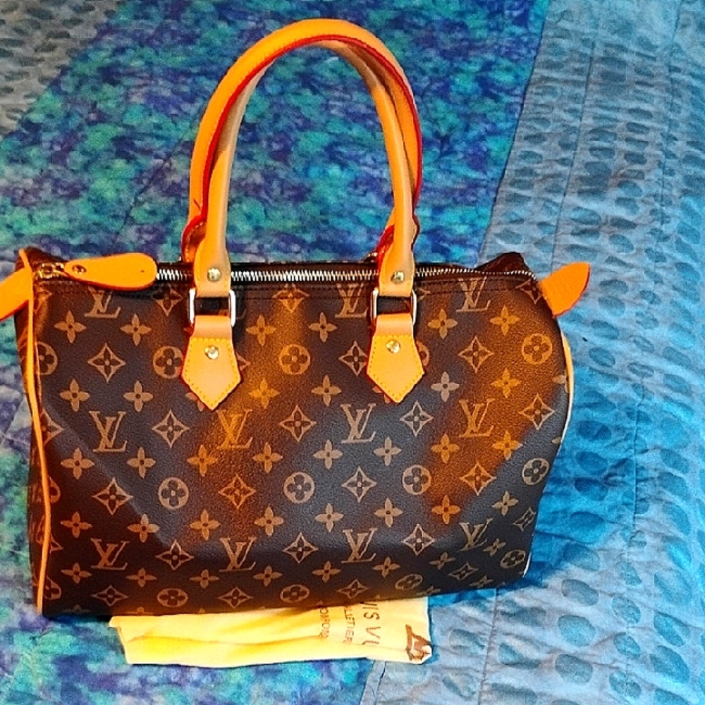 Brown Monogram Speedy Style Fashion Bag N W O T, Gorgeous!